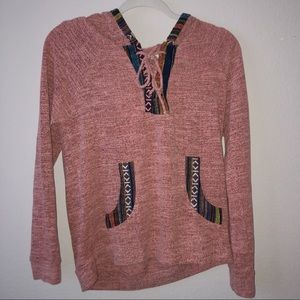 Pink hooded long sleeve